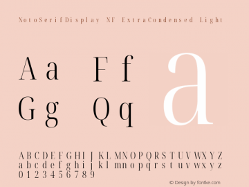 Noto Serif Display ExtraCondensed Light Nerd Font Complete Mono Windows Compatible Version 2.000;GOOG;noto-source:20170915:90ef993387c0; ttfautohint (v1.7)图片样张