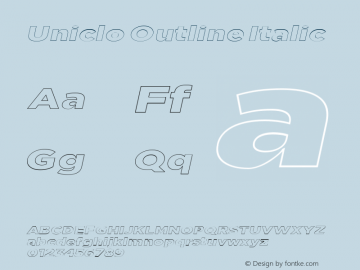 Uniclo Outline Italic 图片样张
