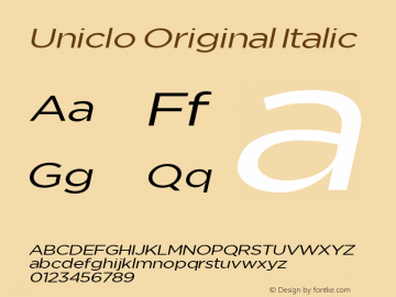 Uniclo Original Italic 图片样张