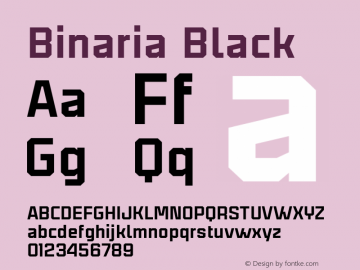 Binaria Black Version 001.001 ;YWFTv17 Font Sample