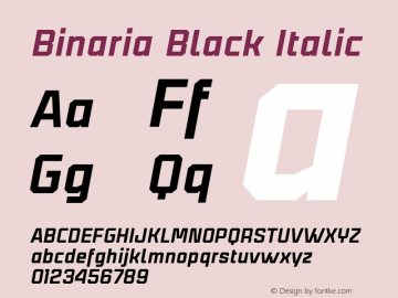 Binaria Black Italic Version 001.001 ;YWFTv17图片样张