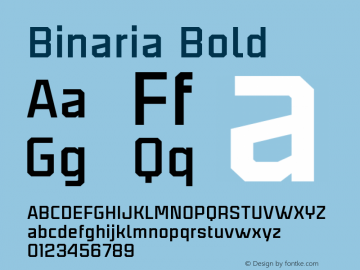 Binaria Bold 001.000;YWFTv17 Font Sample