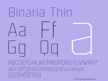 Binaria Thin Version 001.001 ;YWFTv17图片样张