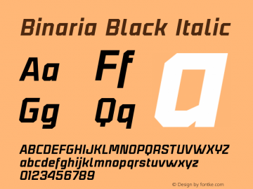 Binaria-BlackItalic Version 001.001 ;YWFTv17图片样张