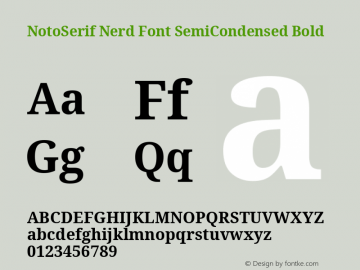 Noto Serif SemiCondensed Bold Nerd Font Complete Version 2.000;GOOG;noto-source:20170915:90ef993387c0; ttfautohint (v1.7)图片样张