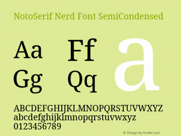 Noto Serif SemiCondensed Nerd Font Complete Version 2.000;GOOG;noto-source:20170915:90ef993387c0; ttfautohint (v1.7)图片样张