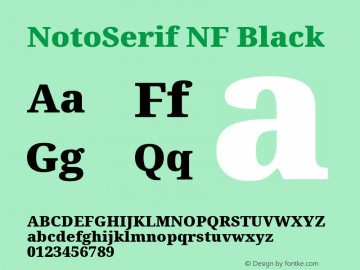 Noto Serif Black Nerd Font Complete Windows Compatible Version 2.000;GOOG;noto-source:20170915:90ef993387c0; ttfautohint (v1.7) Font Sample