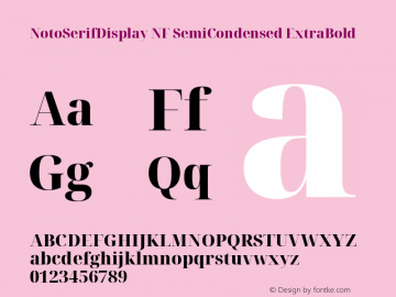 Noto Serif Display SemiCondensed ExtraBold Nerd Font Complete Windows Compatible Version 2.000;GOOG;noto-source:20170915:90ef993387c0; ttfautohint (v1.7)图片样张