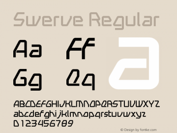 Swerve Regular Macromedia Fontographer 4.1.5 12/4/00 Font Sample
