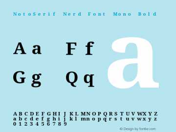 Noto Serif Bold Nerd Font Complete Mono Version 2.000;GOOG;noto-source:20170915:90ef993387c0; ttfautohint (v1.7) Font Sample