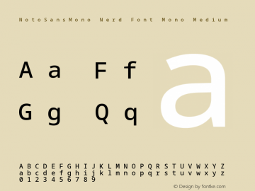 Noto Sans Mono Medium Nerd Font Complete Mono Version 2.000;GOOG;noto-source:20170915:90ef993387c0; ttfautohint (v1.7) Font Sample