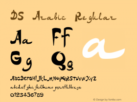 DS Arabic Regular Version 1.1; 1999 Font Sample