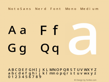 Noto Sans Medium Nerd Font Complete Mono Version 2.000;GOOG;noto-source:20170915:90ef993387c0; ttfautohint (v1.7)图片样张