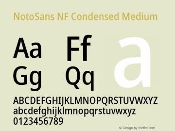 Noto Sans Condensed Medium Nerd Font Complete Windows Compatible Version 2.000;GOOG;noto-source:20170915:90ef993387c0; ttfautohint (v1.7)图片样张
