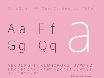 Noto Sans SemiCondensed Thin Nerd Font Complete Mono Windows Compatible Version 2.000;GOOG;noto-source:20170915:90ef993387c0; ttfautohint (v1.7)图片样张