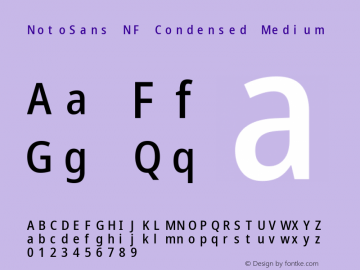 Noto Sans Condensed Medium Nerd Font Complete Mono Windows Compatible Version 2.000;GOOG;noto-source:20170915:90ef993387c0; ttfautohint (v1.7)图片样张