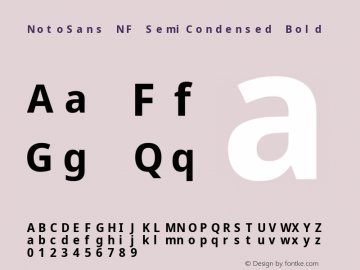 Noto Sans SemiCondensed Bold Nerd Font Complete Mono Windows Compatible Version 2.000;GOOG;noto-source:20170915:90ef993387c0; ttfautohint (v1.7)图片样张