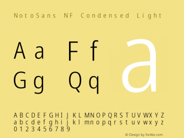 Noto Sans Condensed Light Nerd Font Complete Mono Windows Compatible Version 2.000;GOOG;noto-source:20170915:90ef993387c0; ttfautohint (v1.7)图片样张