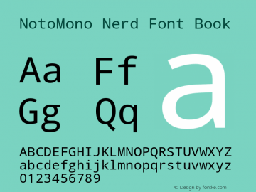 Noto Mono Nerd Font Complete Version 1.00 Font Sample