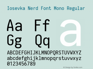 Iosevka Term Nerd Font Complete Mono 1.14.0; ttfautohint (v1.7.9-c794)图片样张