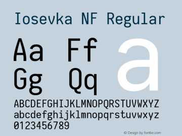 Iosevka Nerd Font Complete Windows Compatible 1.14.0; ttfautohint (v1.7.9-c794) Font Sample