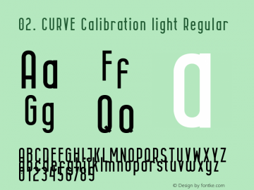 02. CURVE Calibration light Version 1.00;December 27, 2018;FontCreator 11.0.0.2408 32-bit图片样张