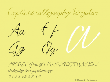 Cepttoni calligraphy Version 1.00;December 20, 2018;FontCreator 11.5.0.2422 64-bit Font Sample