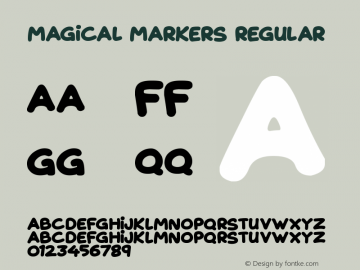 Magical Markers Version 1.00 January 5, 2019, initial release Font Sample