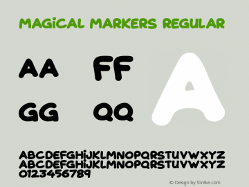 Magical Markers Version 1.00 January 5, 2019, initial release Font Sample