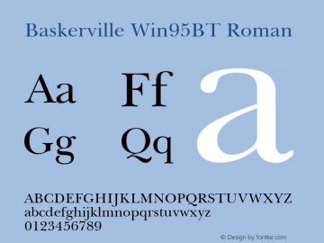 Baskerville Win95BT Roman mfgpctt-v1.87 Jan 31 1997图片样张