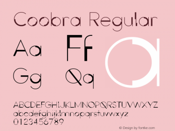 Coobra Version 1.00;December 31, 2018;FontCreator 11.5.0.2422 64-bit Font Sample