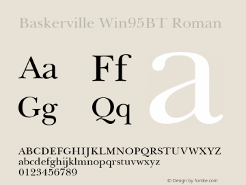 Baskerville Win95BT Roman mfgpctt-v1.84 Thu Apr 20 16:10:56 EDT 1995图片样张