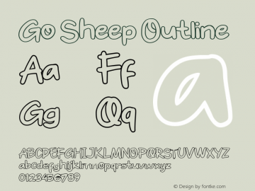 Go Sheep Outline Version 1.000 Font Sample