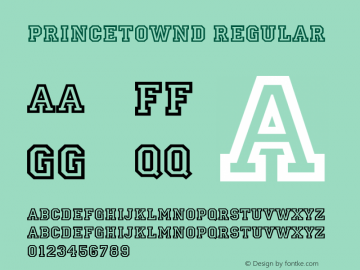 PrincetownD Regular Version 001.005 Font Sample