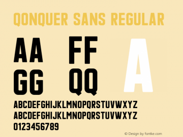 Qonquer sans Version 1.00;December 29, 2018;FontCreator 11.5.0.2421 64-bit图片样张