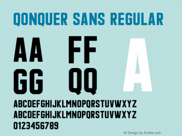 Qonquer sans Version 1.00;December 29, 2018;FontCreator 11.5.0.2421 64-bit图片样张