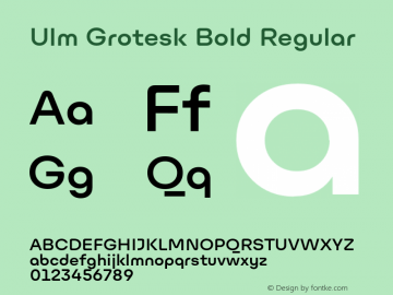 UlmGroteskBold Version 1.0 Font Sample