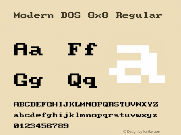 Modern DOS 8x8 20190101.02 Font Sample