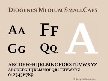 Diogenes-MediumSmallCaps Version 1.000 Font Sample