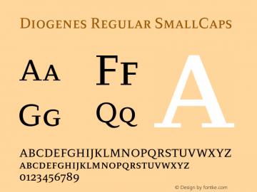 Diogenes-RegularSmallCaps Version 1.000 Font Sample