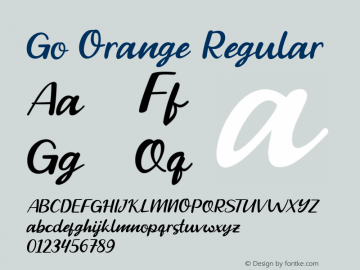 Go Orange Version 1.000 Font Sample