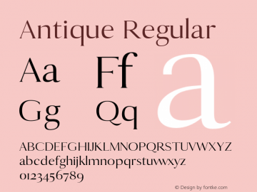 Antique Regular 0.1.0 Font Sample