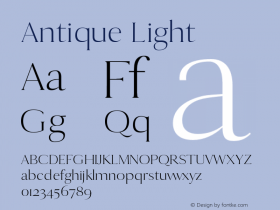 Antique Light 0.1.0 Font Sample
