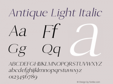 Antique Light Italic 0.1.0图片样张