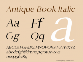 Antique Book Italic 0.1.0 Font Sample