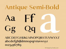 Antique Semi-Bold 0.1.0 Font Sample