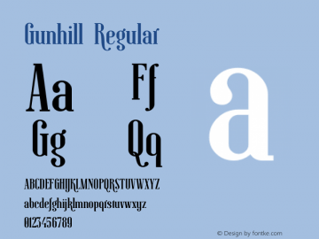Gunhill Regular Version 1.004;Fontself Maker 3.0.2 Font Sample