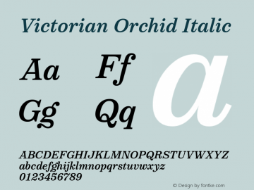 VictorianOrchidItalic Version 1.000;PS 001.000;hotconv 1.0.88;makeotf.lib2.5.64775;YWFTv17图片样张