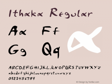 Ithaka-Regular Version 1.000 Font Sample