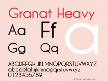 Granat Heavy Version 1.00;December 6, 2018;FontCreator 11.5.0.2422 64-bit图片样张